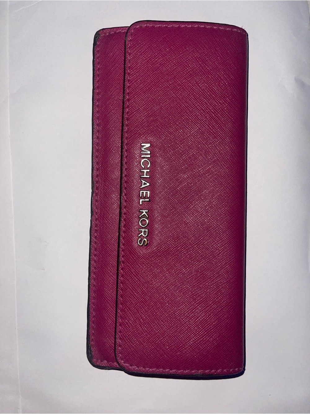 MICHAEL KORS Fuchsia Saffiano Leather Continental Wallet